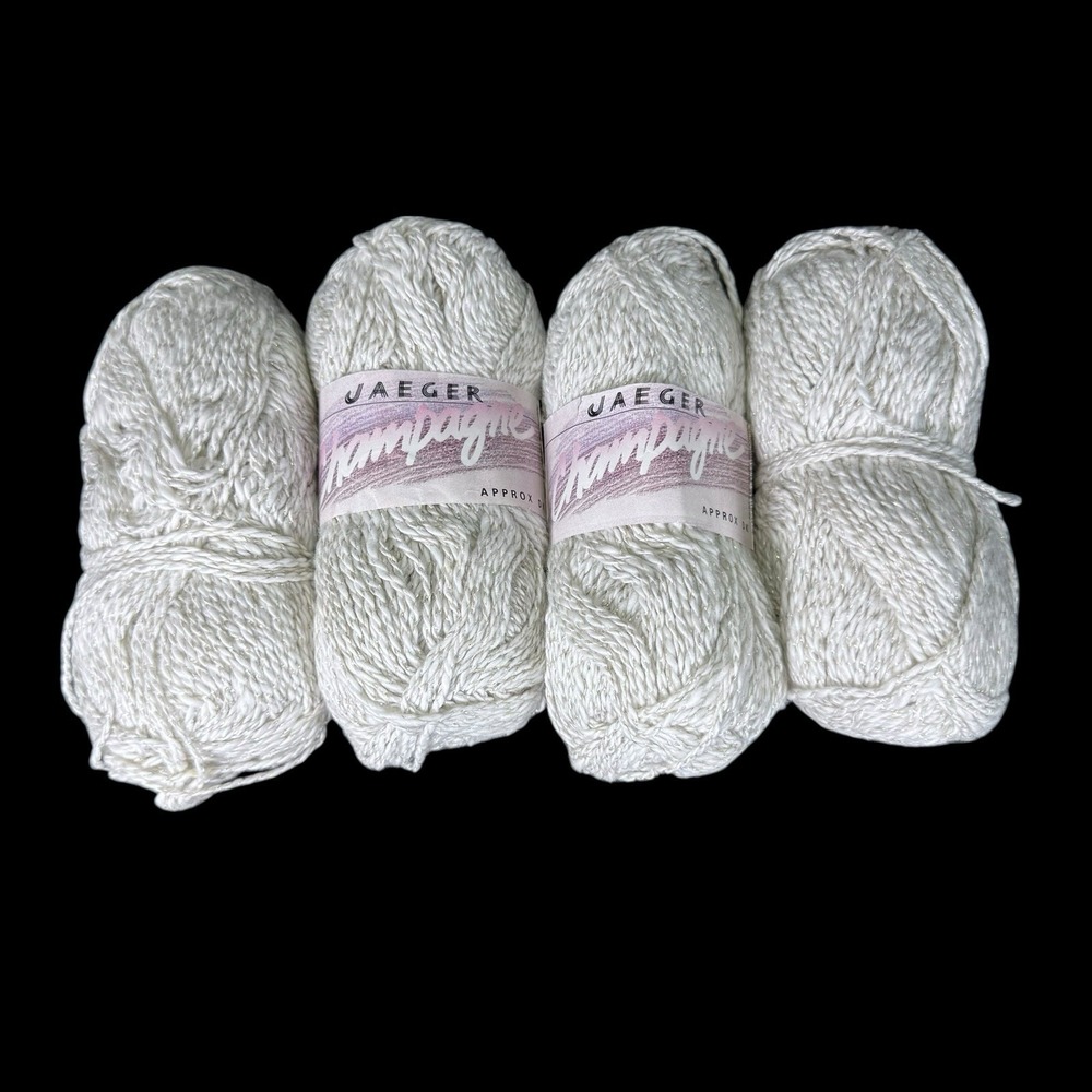 JAEGER Champagne Off White/Gray with Sparkle DK Yarn 50g SHADE‎ 942: Lot Of 4